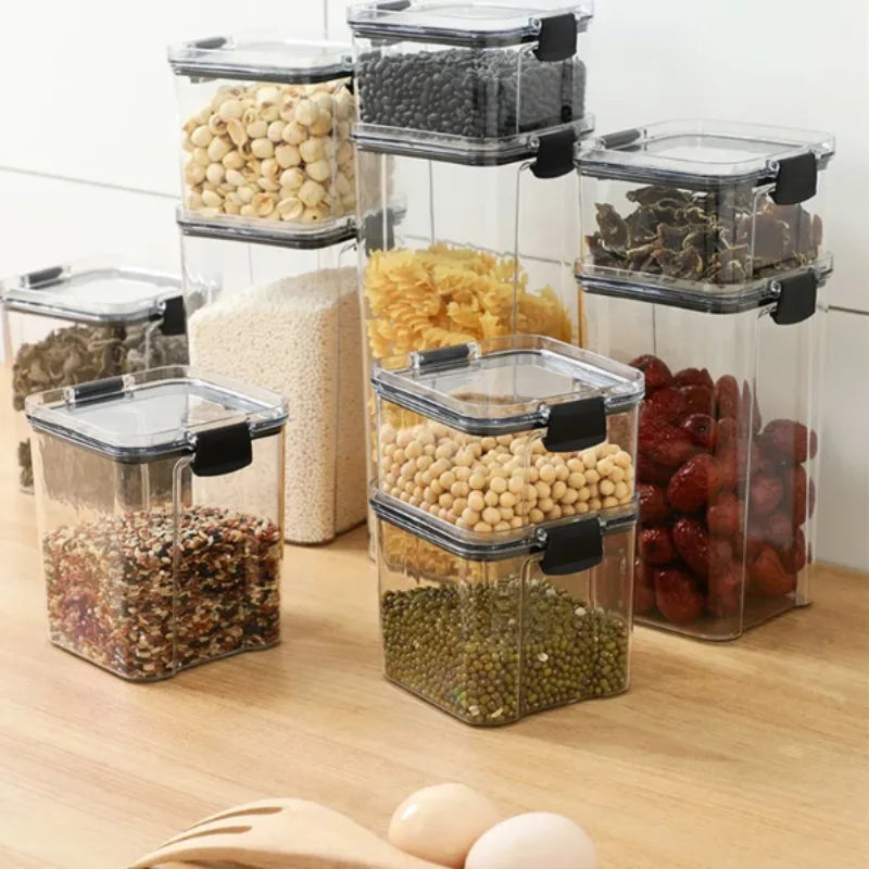 Kit com 4 Potes Empilháveis – Organização Inteligente para Cozinha e Beleza!