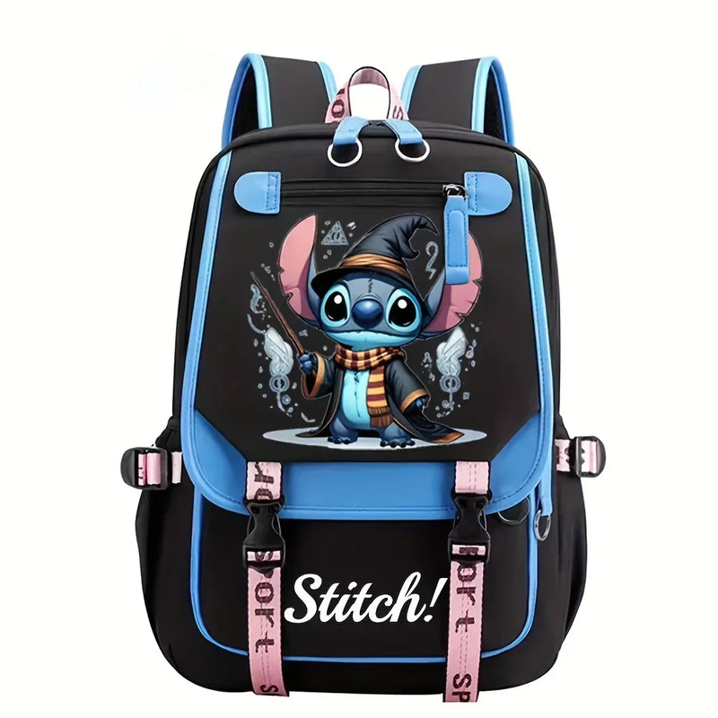 MINISO Disney New Arrival Stitch USB Charging Backpack - Cute Luggage for Boys Girls Functional USB Power Bank Student Bag Gift