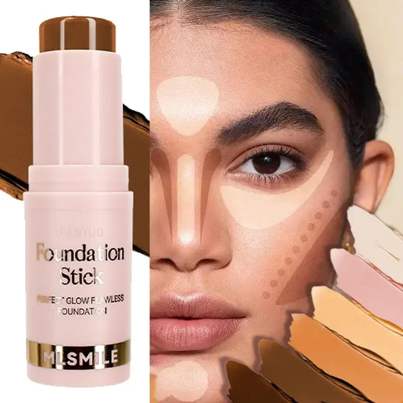 Heallor 6Color Foundation Stick Medium Coverage Sculpt Face Outline Acne Spot Dark Circle Moisturize Brightening BB Cream Concea