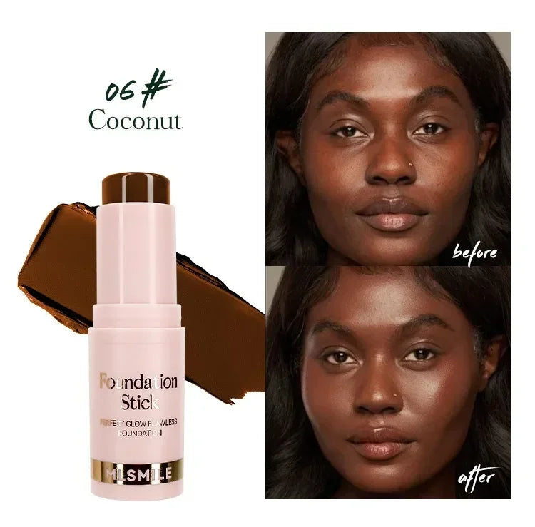 Heallor 6Color Foundation Stick Medium Coverage Sculpt Face Outline Acne Spot Dark Circle Moisturize Brightening BB Cream Concea