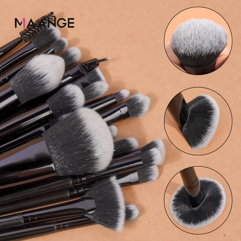 Maange 20pcs Makeup Brushes Set Cosmetic Foundation Powder Blush Eye Shadow Lip Make Up Brush Blending Tools For Women Beginner