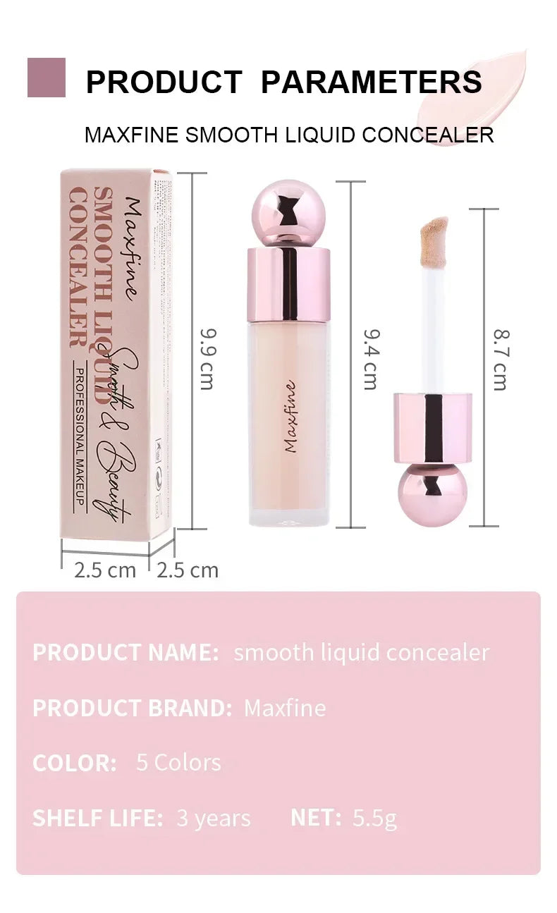 Heallor Matte Face Concealer Foundation Professional Long-lasting Coverage Concealing Liquid Foundation Cream for Face Makeup Co