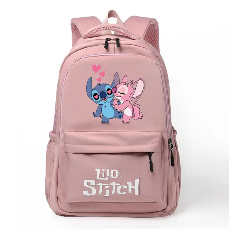 MINISO Disney New Arrival Stitch USB Charging Backpack - Cute Luggage for Boys Girls Functional USB Power Bank Student Bag Gift